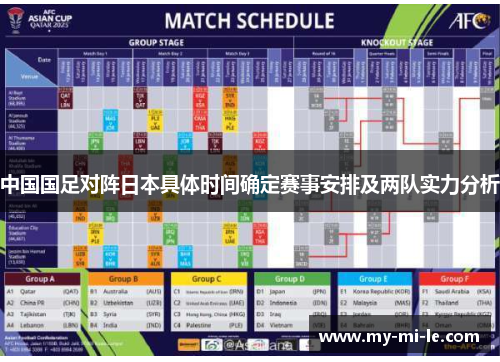 中国国足对阵日本具体时间确定赛事安排及两队实力分析