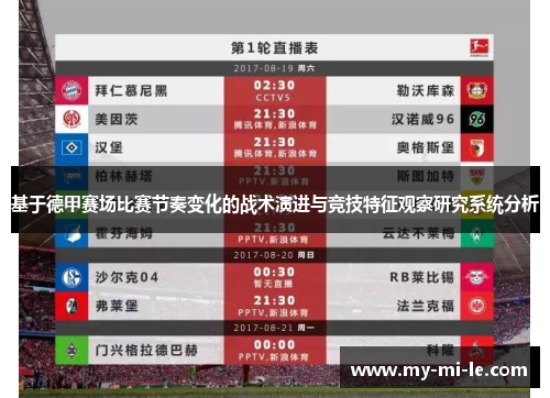 基于德甲赛场比赛节奏变化的战术演进与竞技特征观察研究系统分析